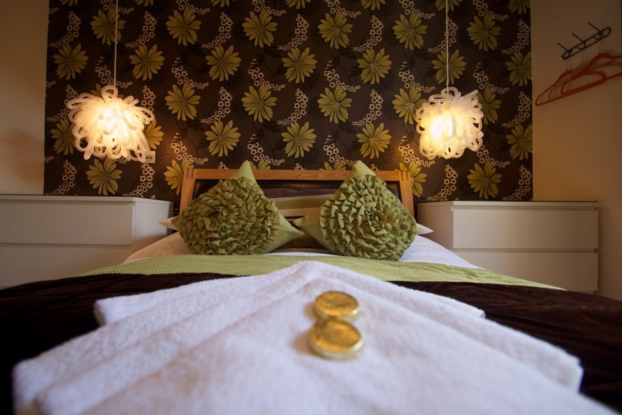 close up of bed